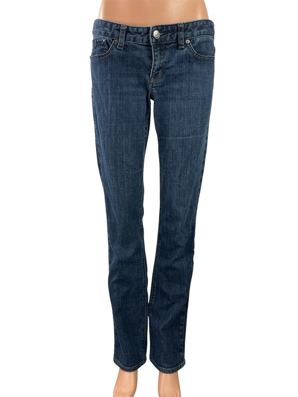 Express Stella Women's Blue Low Rise Y2k Medium Wash Skinny Denim Jeans Size 6
